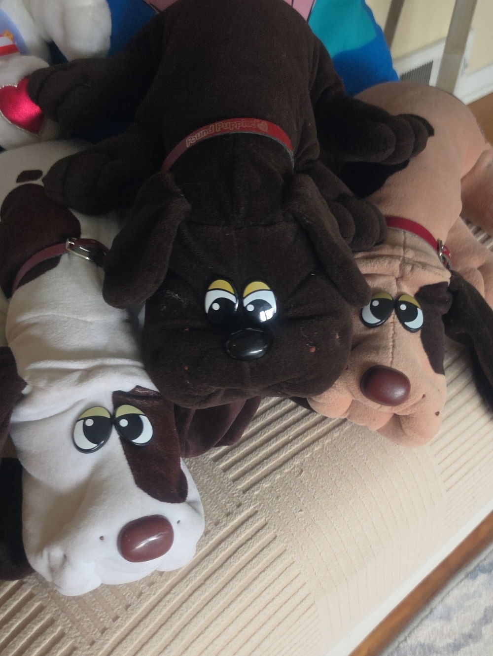 Plush Dog Toy - Brown, Tan & White Squeaky Puppy Set